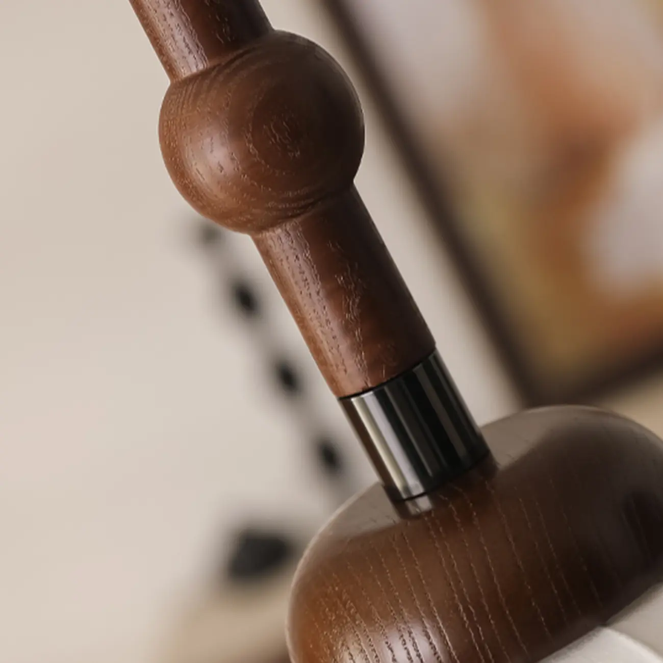 Contemporary Pumpkin Wood & Silk Beige Pendant Light  Image - 8 | homeyfad