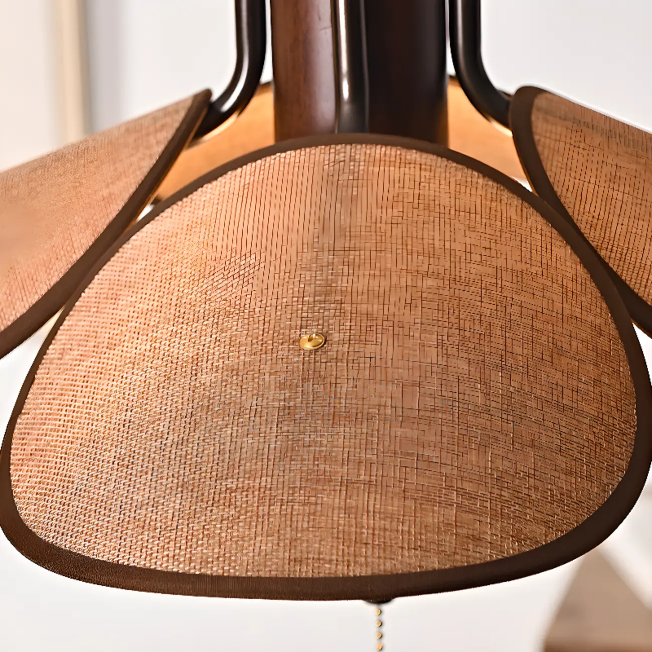 Vintage Blossom Elegant Brown Fabric LED Pendant Light Fixture 	 Image - 11 | homeyfad