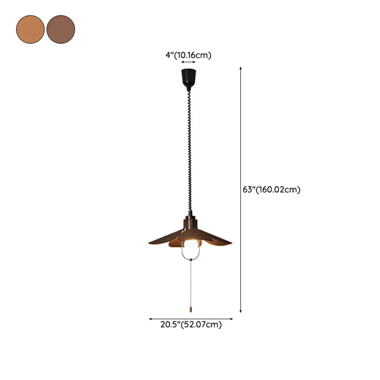 Vintage Blossom Elegant Brown Fabric LED Pendant Light Fixture 	 Image - 14 | homeyfad