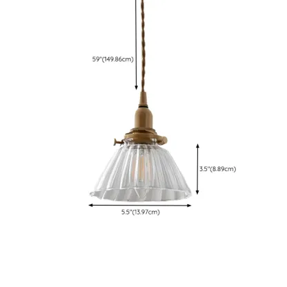 Minimalist Tapered Clear Glass Brass Pendant Light  Image - 9