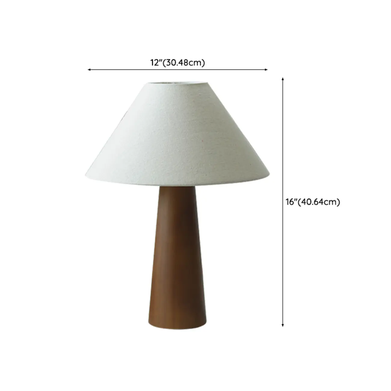 Wooden Modern Walnut LED Table Lamp with Fabric Shade Image - 12 | homeyfad