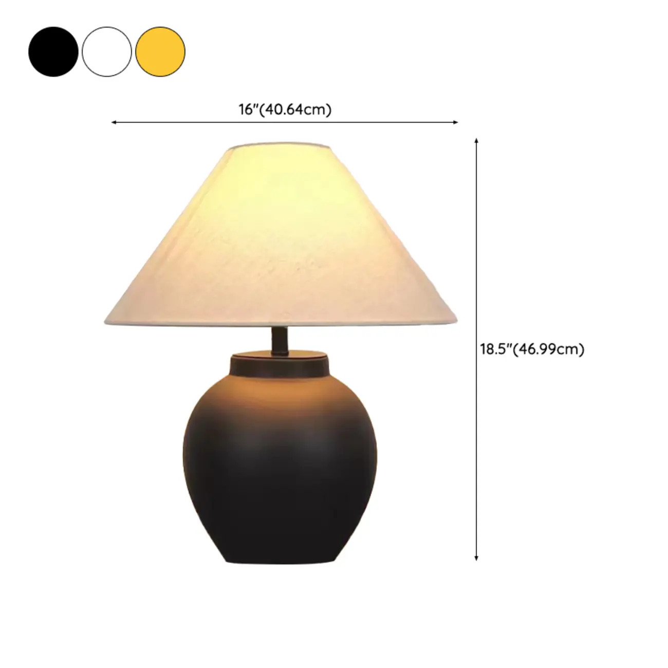 Simple Modern Ceramic Yellow LED Table Lamp in Fabric Shade  #size | homeyfad