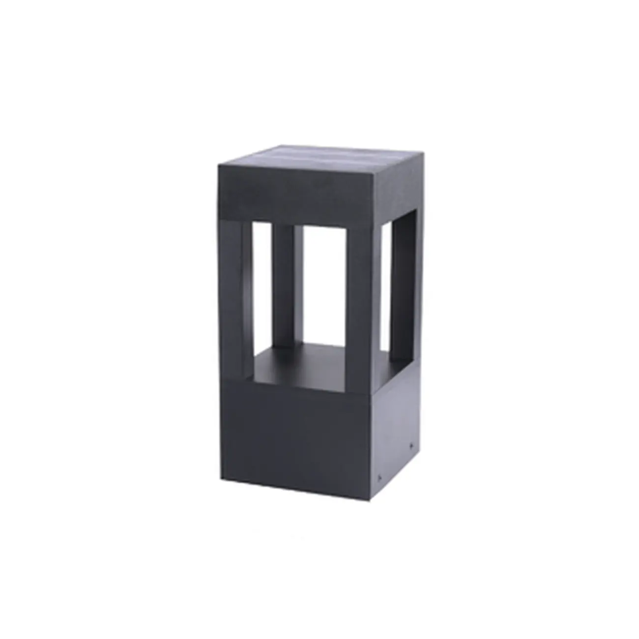 Metal Black Rectangle Frame Patio Post Cap Light Image - 4 | homeyfad
