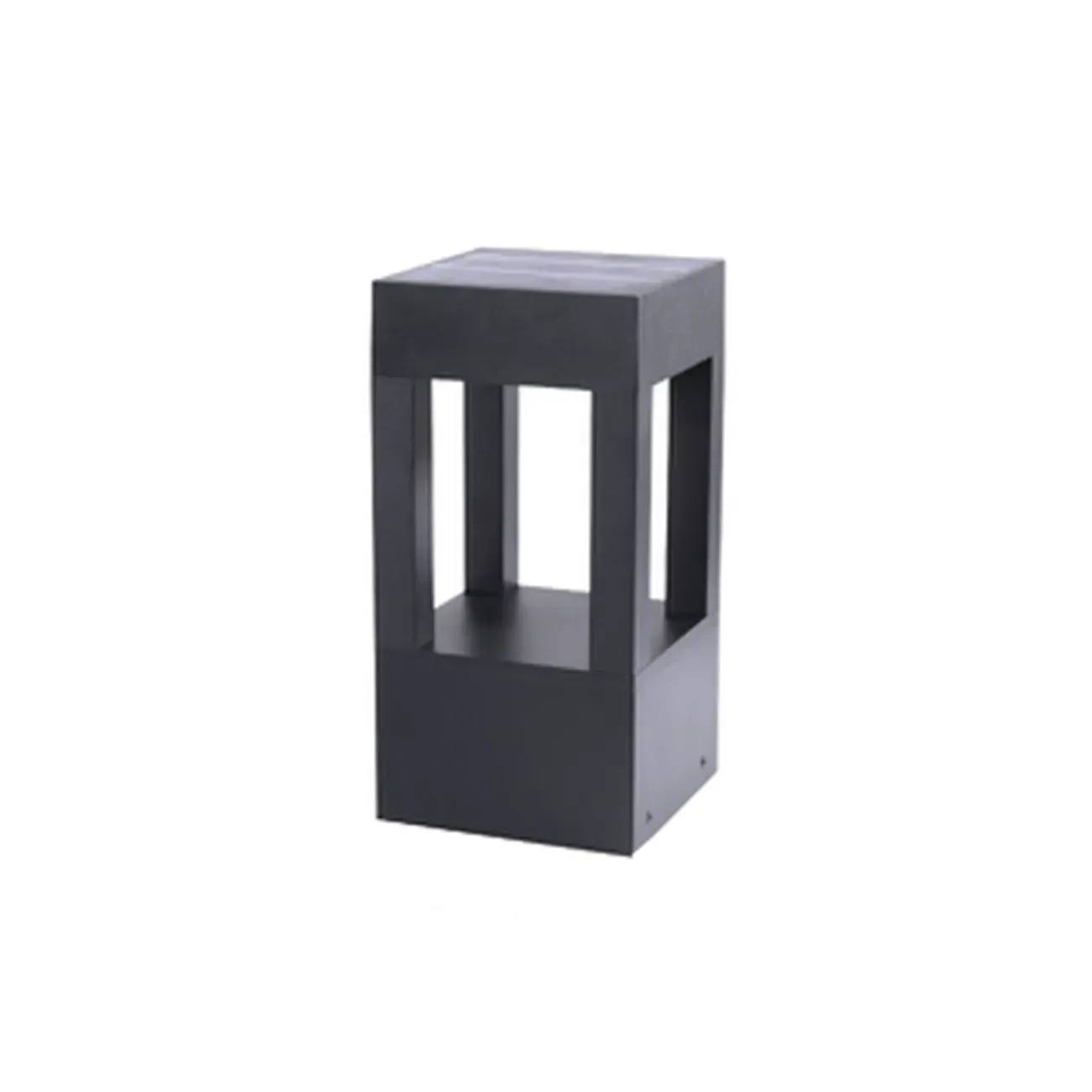 Metal Black Rectangle Frame Patio Post Cap Light Image - 4