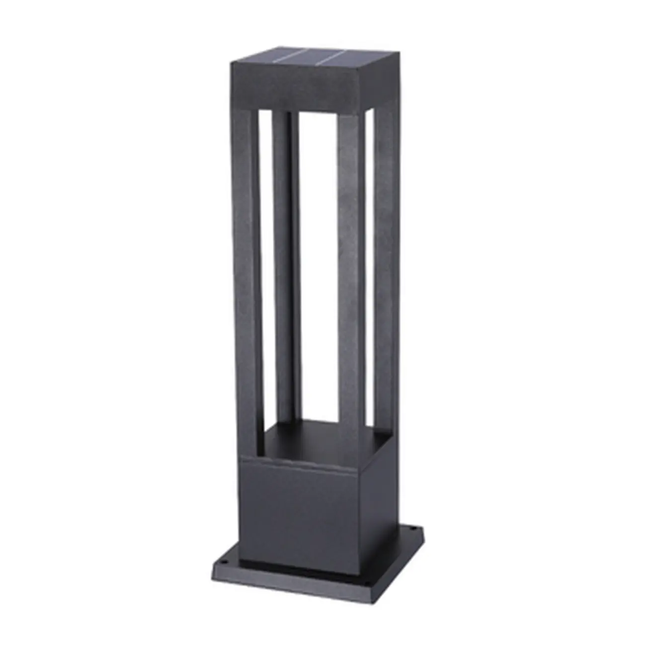 Metal Black Rectangle Frame Patio Post Cap Light Image - 6 | homeyfad