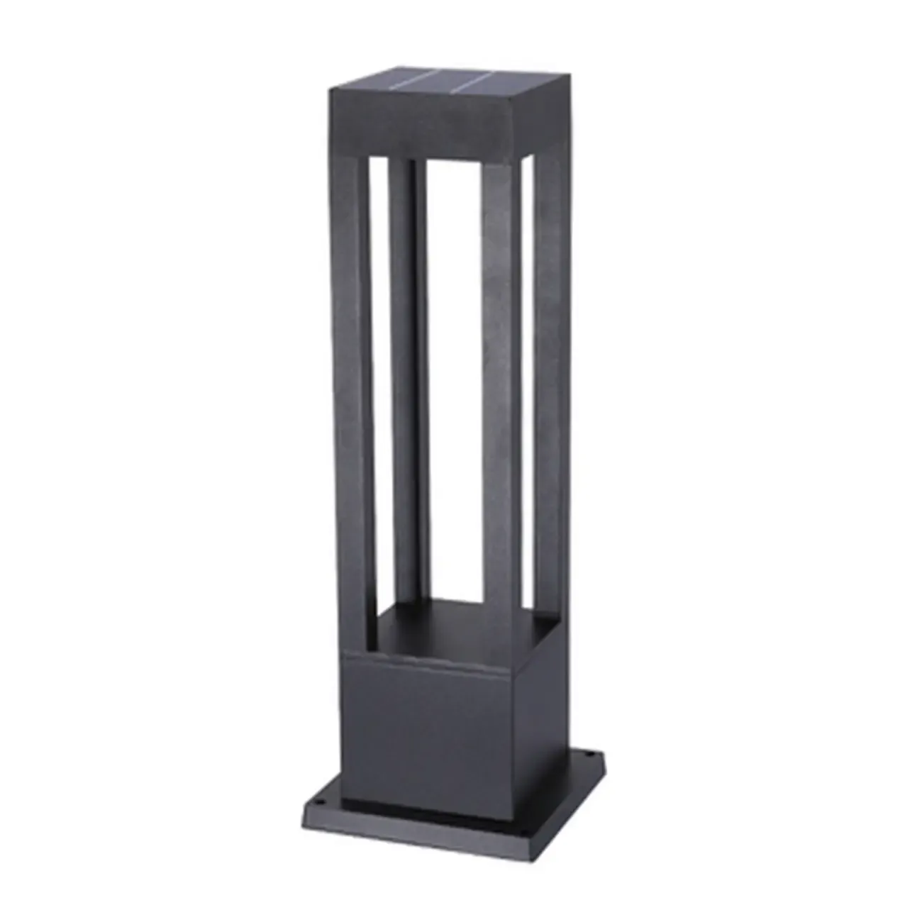 Metal Black Rectangle Frame Patio Post Cap Light Image - 6