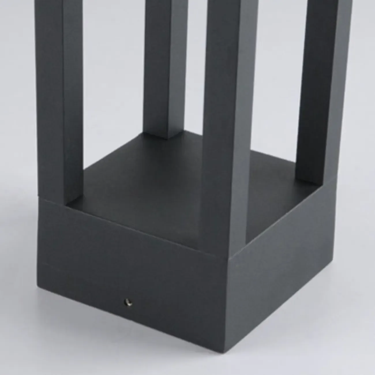 Metal Black Rectangle Frame Patio Post Cap Light Image - 7