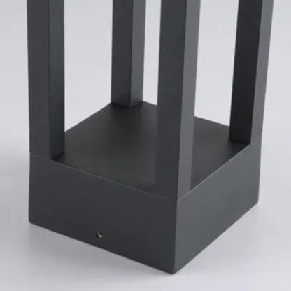 Metal Black Rectangle Frame Patio Post Cap Light Image - 7