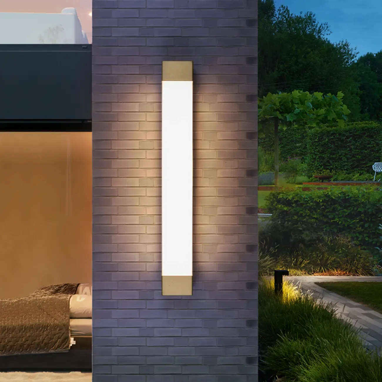 Third Gear Dimming Polymer Shade Outdoor Steel Wall Sconce Image - 1