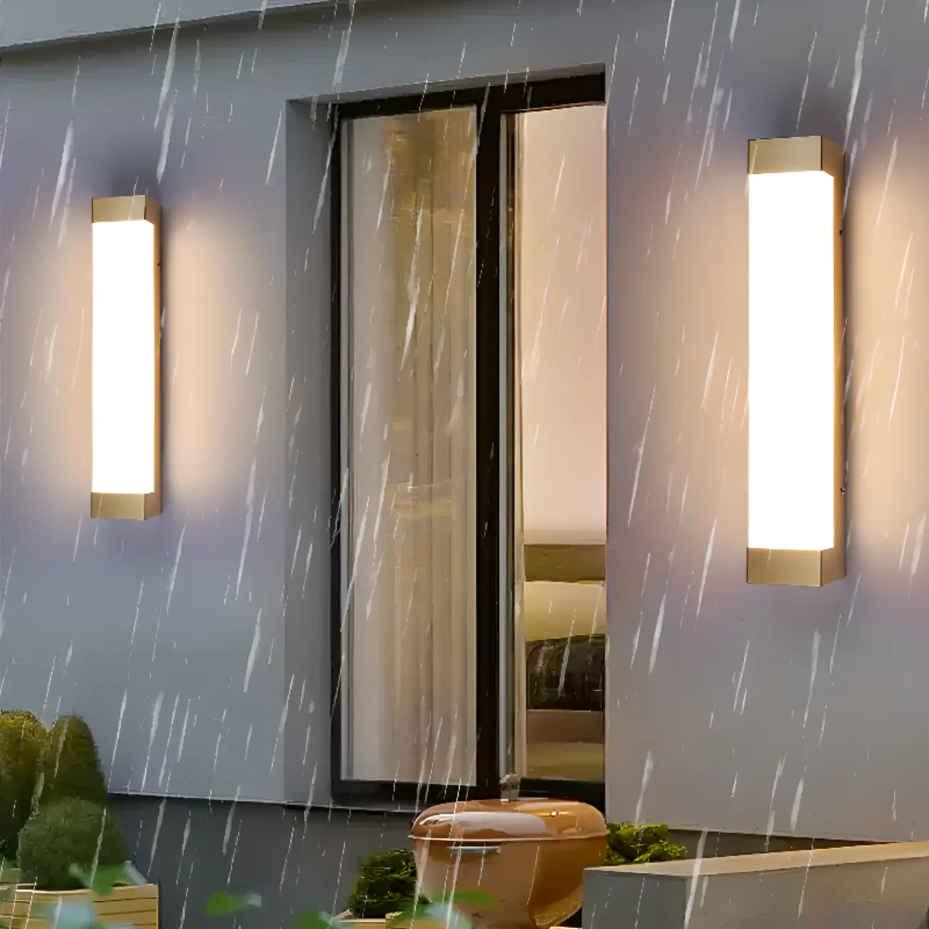 Third Gear Dimming Polymer Shade Outdoor Steel Wall Sconce Image - 4 | homeyfad