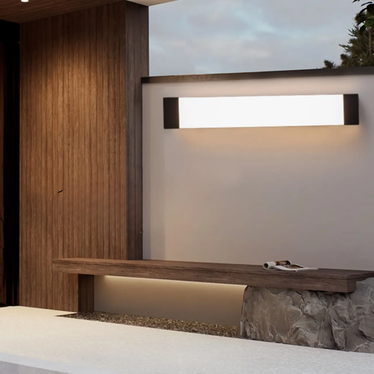 Third Gear Dimming Polymer Shade Outdoor Steel Wall Sconce Image - 3 | homeyfad