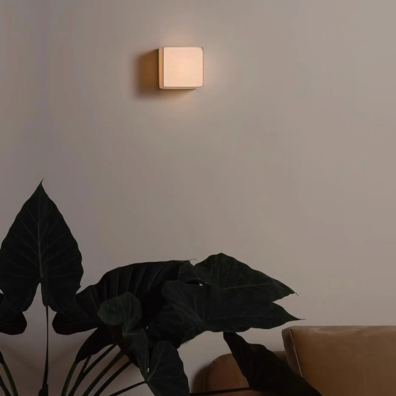 Ambient Cloth Shade Square Flush Mount Wall Sconce Image - 3 | homeyfad