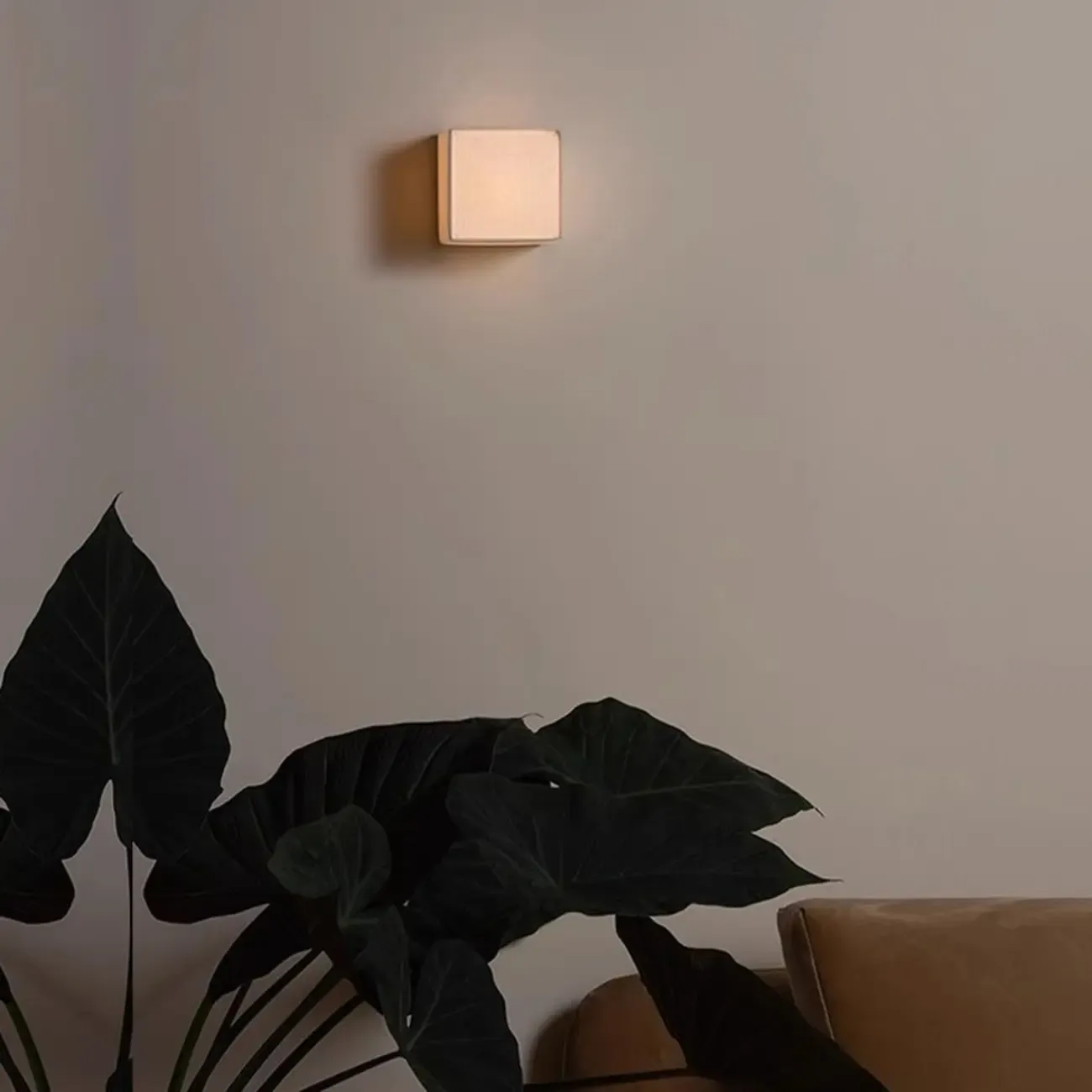 Ambient Cloth Shade Square Flush Mount Wall Sconce Image - 3