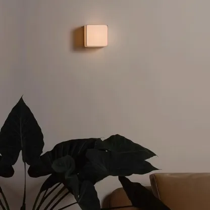 Ambient Cloth Shade Square Flush Mount Wall Sconce Image - 3