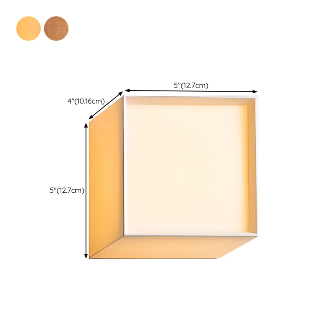 Ambient Cloth Shade Square Flush Mount Wall Sconce #size