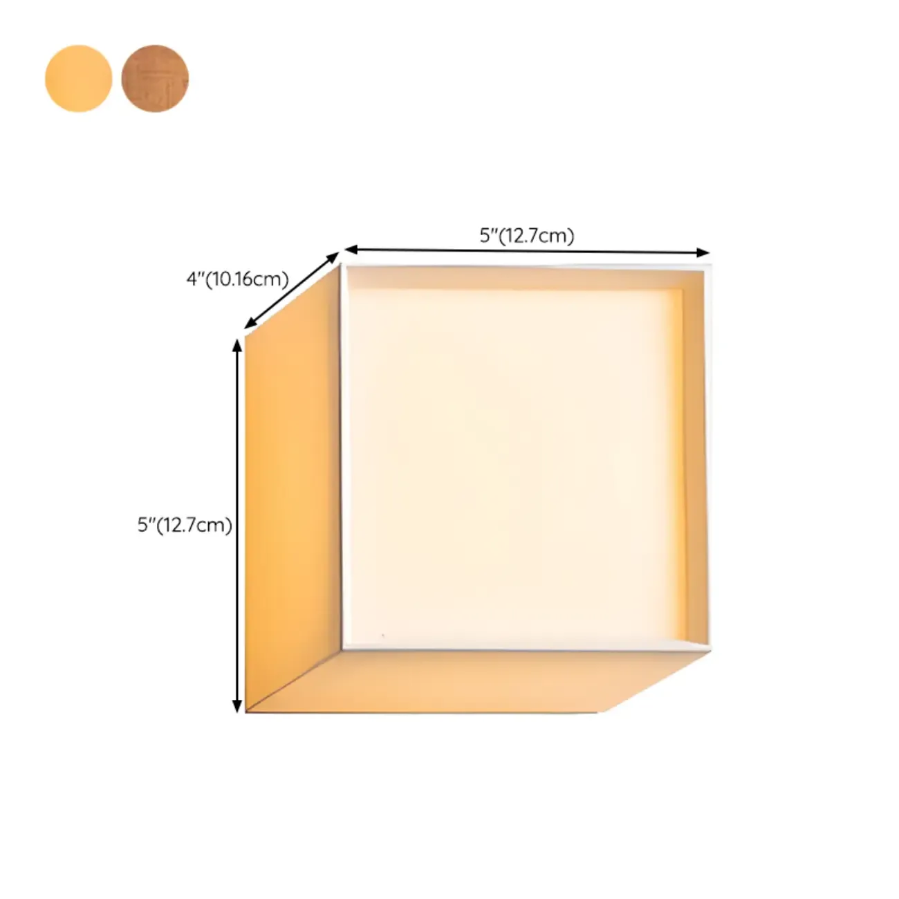 Ambient Cloth Shade Square Flush Mount Wall Sconce #size