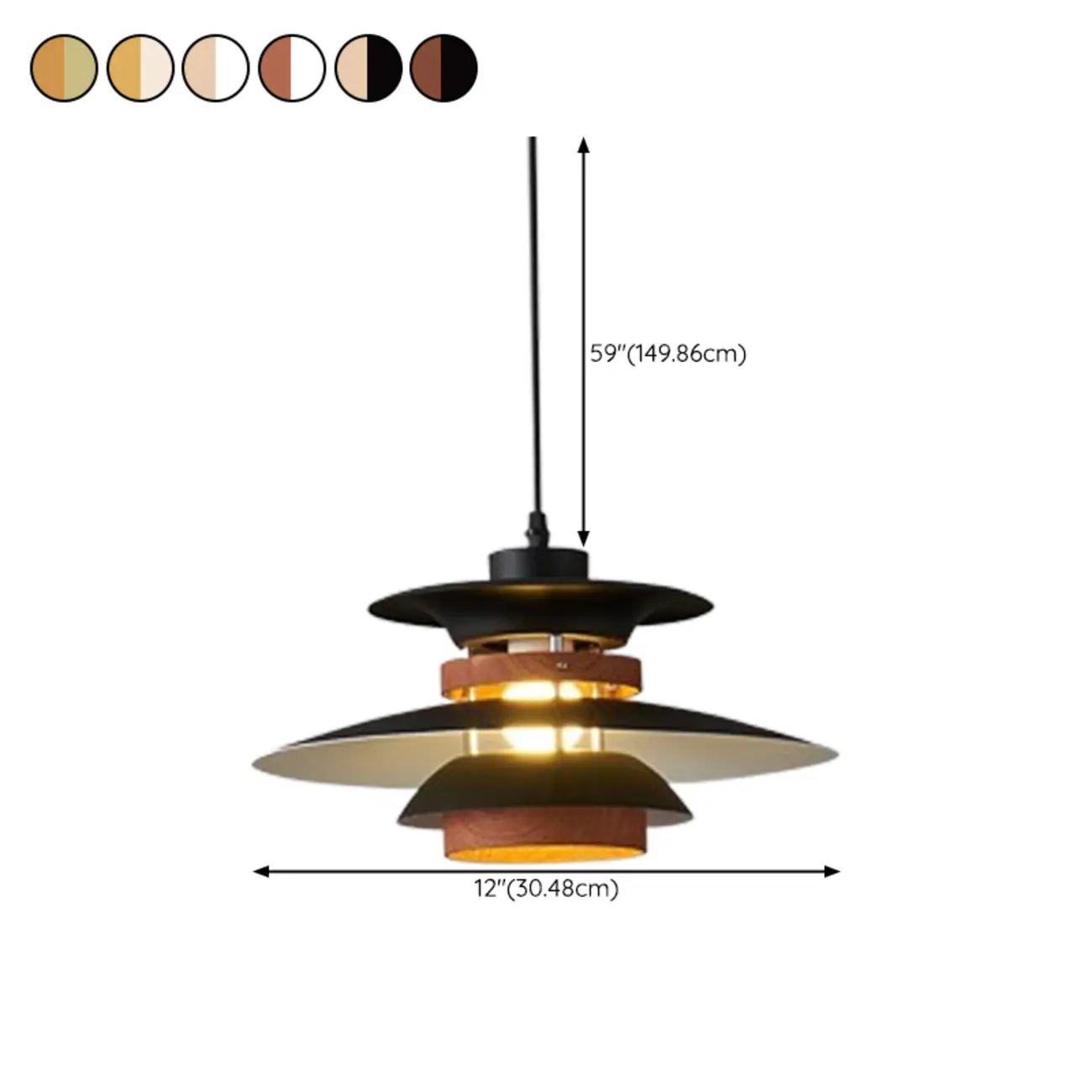 Modern Mini Tiered LED Pendant Light for Kitchen Island  #size