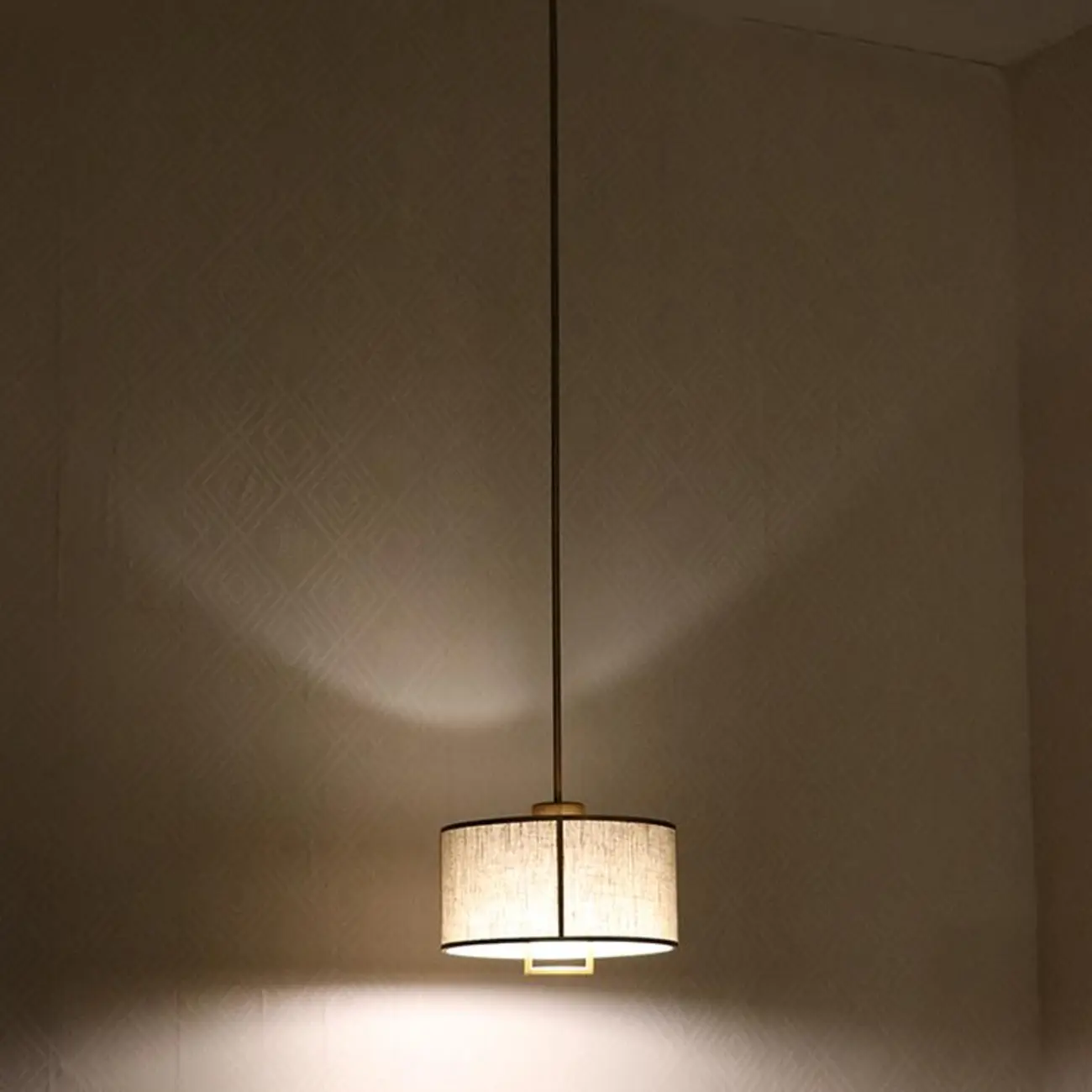 Downrods Elegant Ivory Cylinder Ceiling Light Indoor Hanging Image - 5 | homeyfad