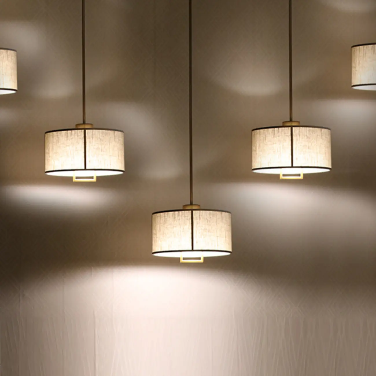 Downrods Elegant Ivory Cylinder Ceiling Light Indoor Hanging Image - 6 | homeyfad