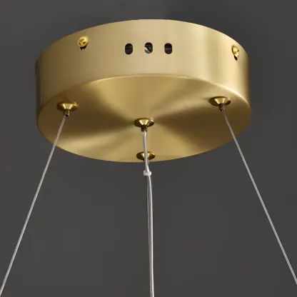 Glamorous Gray-white Circular Alabaster Pendant Chandelier Image - 8