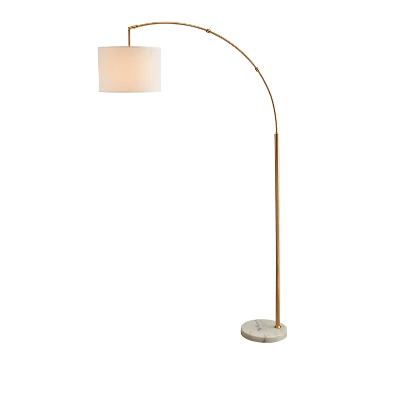 Modern Arc Floor Lamp with Metal Stand & Fabric Shade Image - 4 | homeyfad