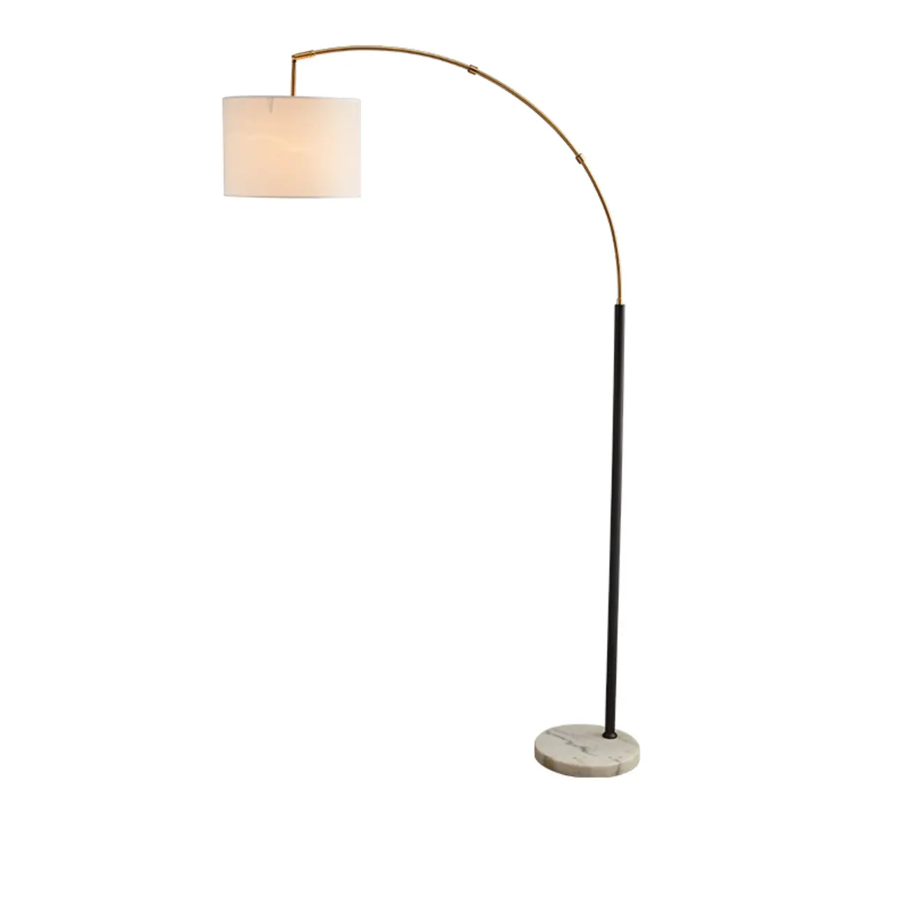Modern Arc Floor Lamp with Metal Stand & Fabric Shade Image - 6 | homeyfad