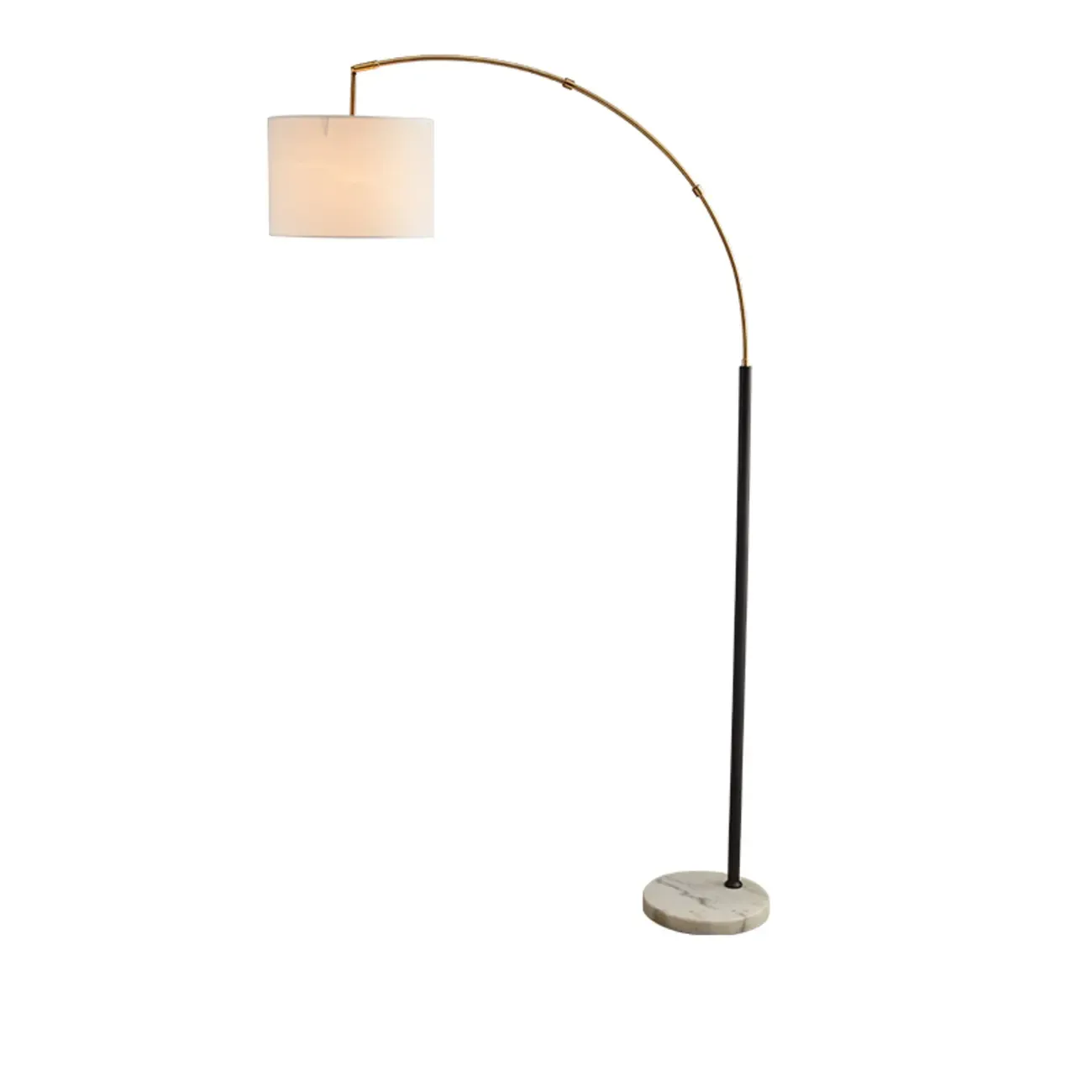 Modern Arc Floor Lamp with Metal Stand & Fabric Shade Image - 6