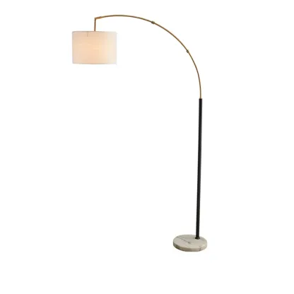 Modern Arc Floor Lamp with Metal Stand & Fabric Shade Image - 6