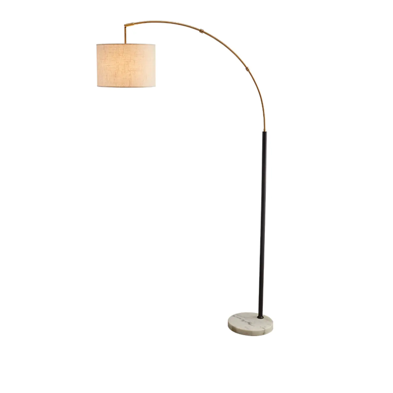 Modern Arc Floor Lamp with Metal Stand & Fabric Shade Image - 7 | homeyfad