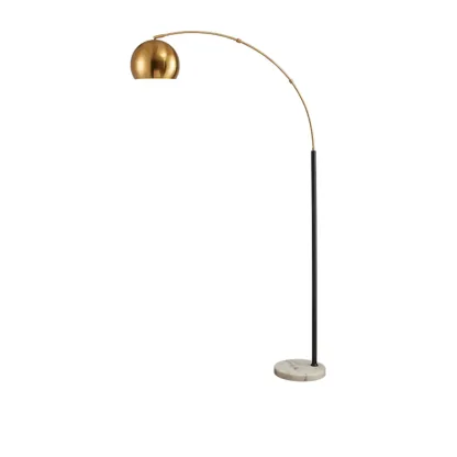 Modern Arc Floor Lamp with Metal Stand & Fabric Shade Image - 11