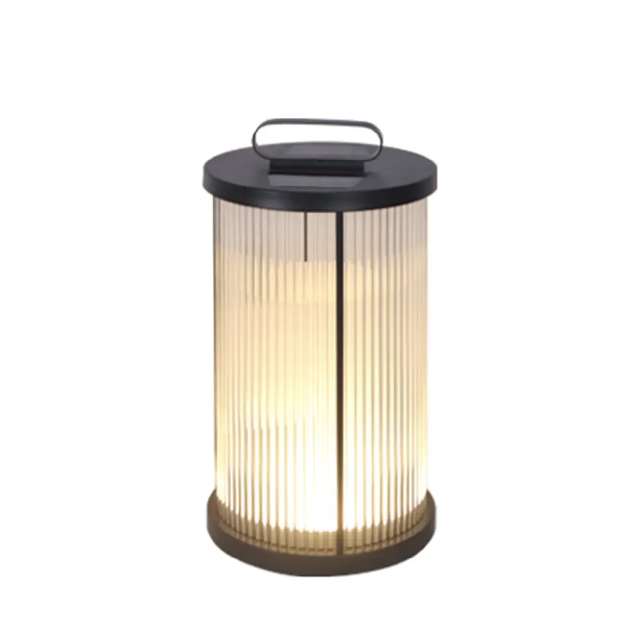Vertical Grain Clear Glass Cylinder Post Cap Light Image - 8