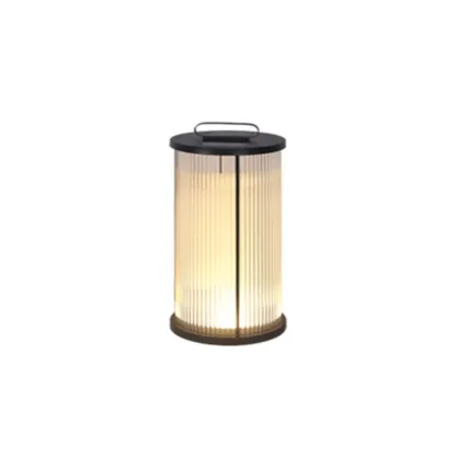 Vertical Grain Clear Glass Cylinder Post Cap Light Image - 9