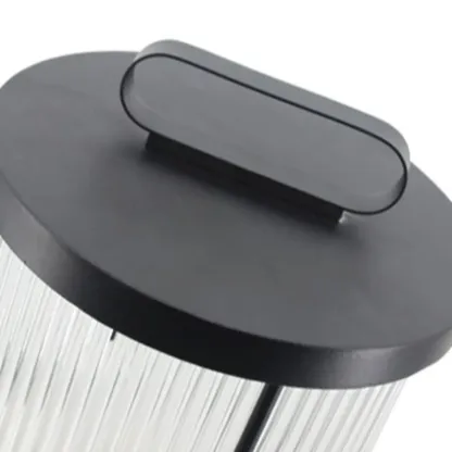 Vertical Grain Clear Glass Cylinder Post Cap Light Image - 11