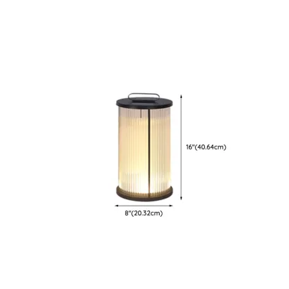 Vertical Grain Clear Glass Cylinder Post Cap Light #size