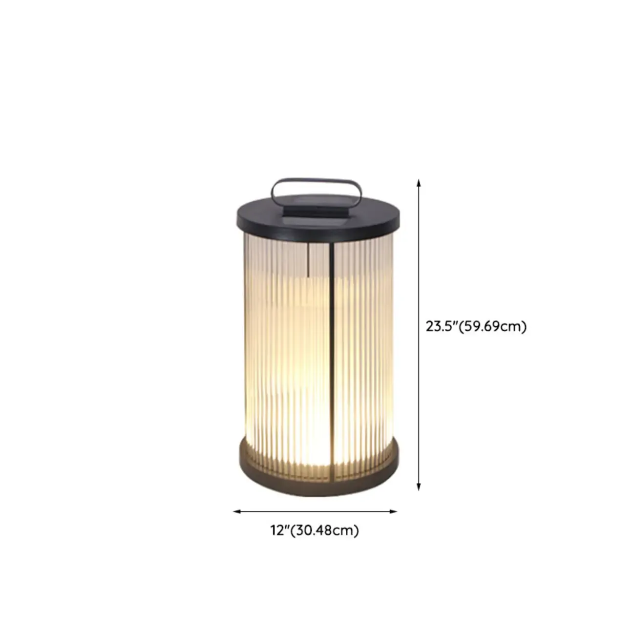 Vertical Grain Clear Glass Cylinder Post Cap Light Image - 15