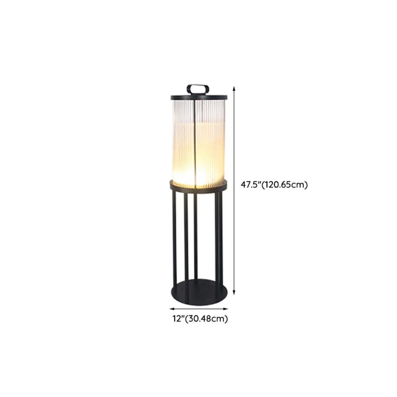 Vertical Grain Clear Glass Cylinder Post Cap Light Image - 16 | homeyfad