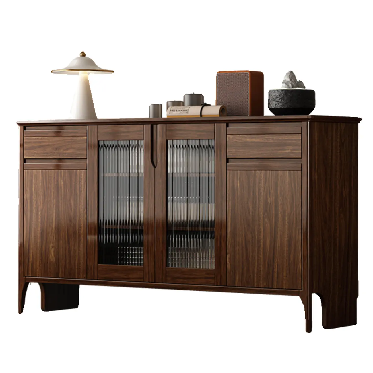 Traditional Freestanding Wooden China Display Cabinet for Living Room Image - 12 | homeyfad