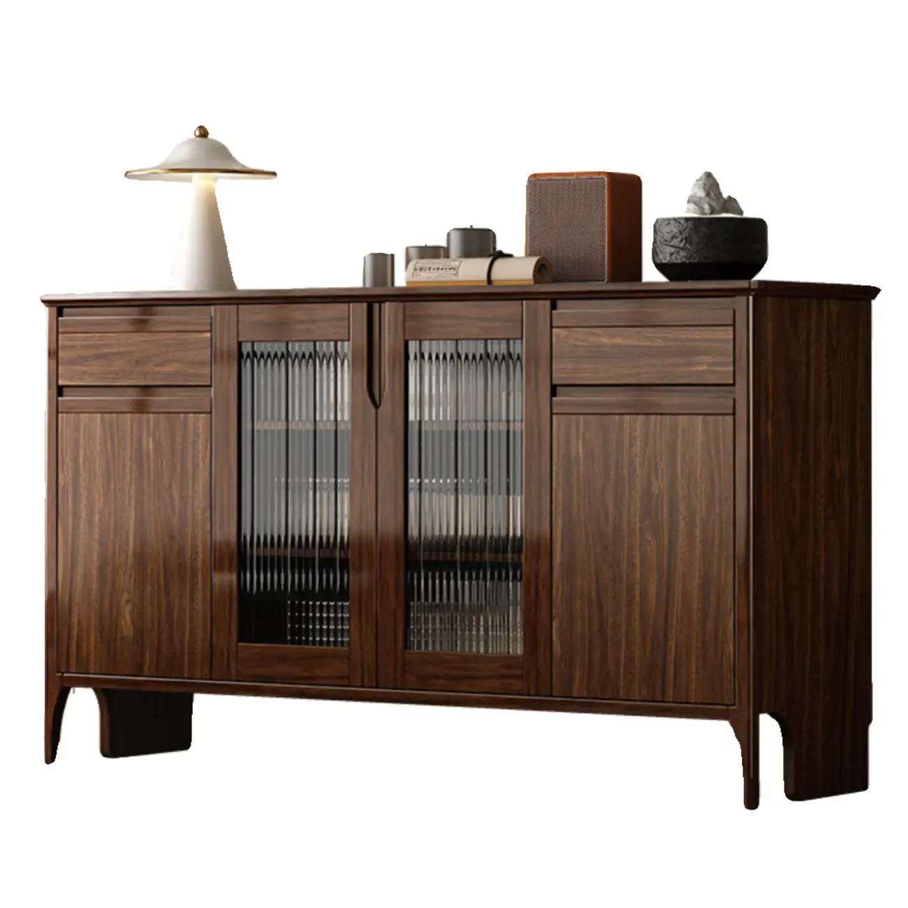 Traditional Freestanding Wooden China Display Cabinet for Living Room Image - 12