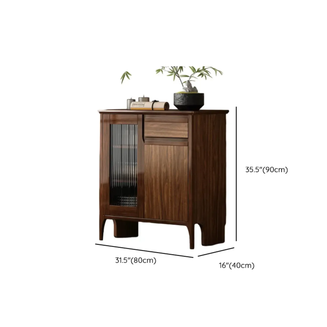 Traditional Freestanding Wooden China Display Cabinet for Living Room Image - 22