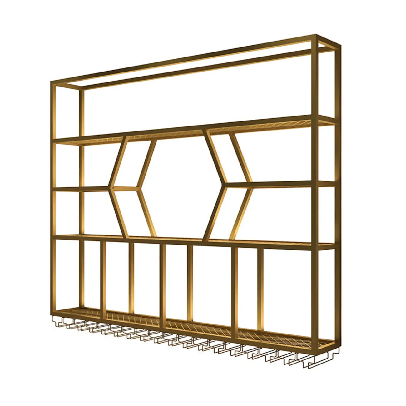 Modern Black Metal Wall-Mounted Wine Rack Display Image - 5 | homeyfad