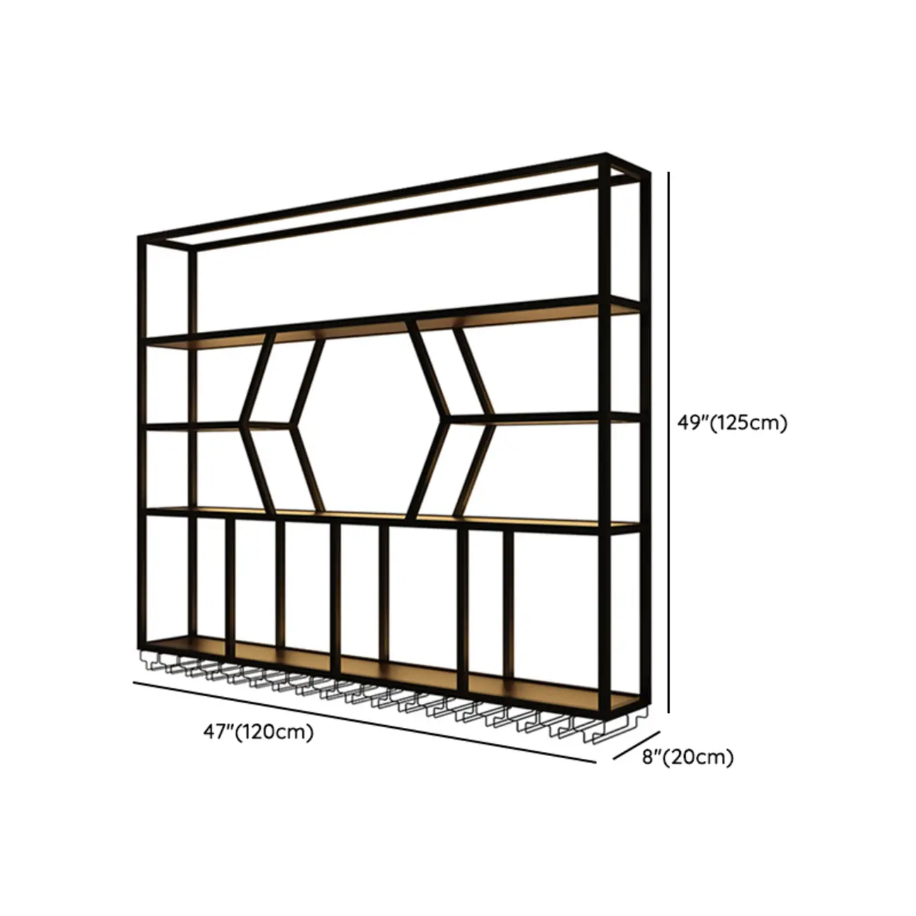 Modern Black Metal Wall-Mounted Wine Rack Display #size | homeyfad