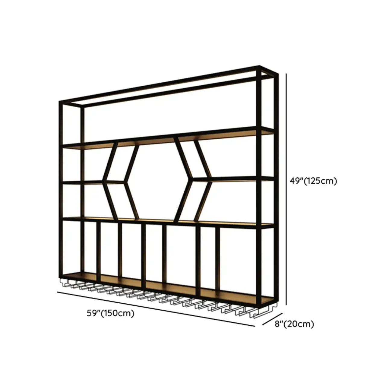 Modern Black Metal Wall-Mounted Wine Rack Display Image - 9