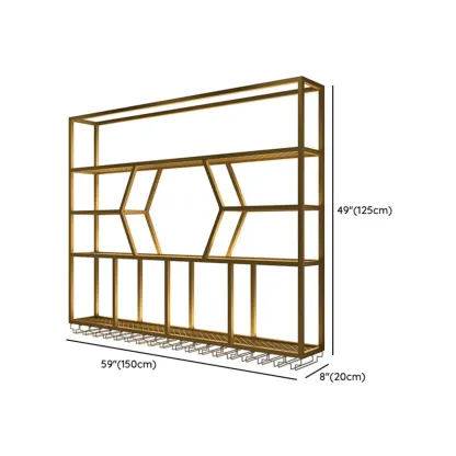 Modern Black Metal Wall-Mounted Wine Rack Display Image - 10