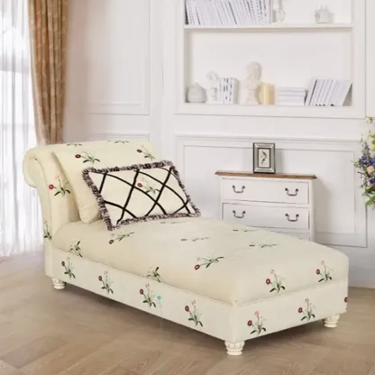 Trendy Floral Chaise Lounge with 2 Pillows Image - 1