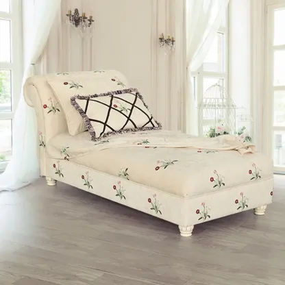 Trendy Floral Chaise Lounge with 2 Pillows Image - 2