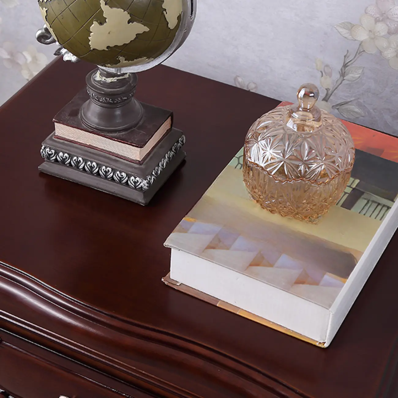 Traditional Carved Wood 2-Drawer Nightstand Image - 11 | homeyfad