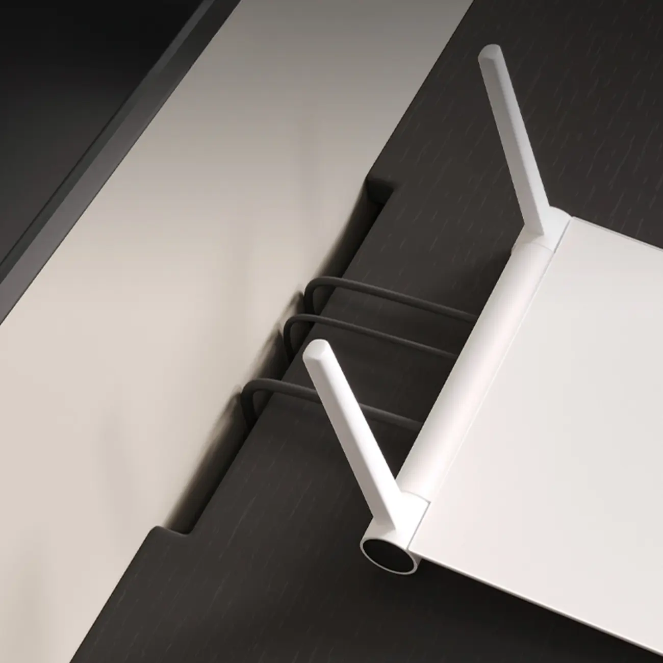 79" Black Wood Long Cable Management TV Stand with Drawer Image - 12 | homeyfad