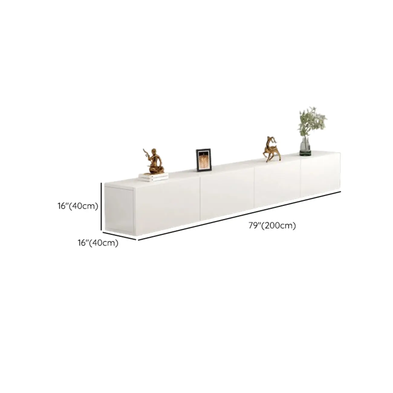 71" White Wood Rectangular TV Stand with Cable Management #size | homeyfad
