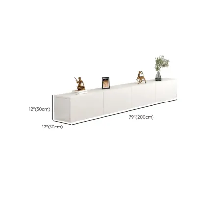71" White Wood Rectangular TV Stand with Cable Management Image - 15
