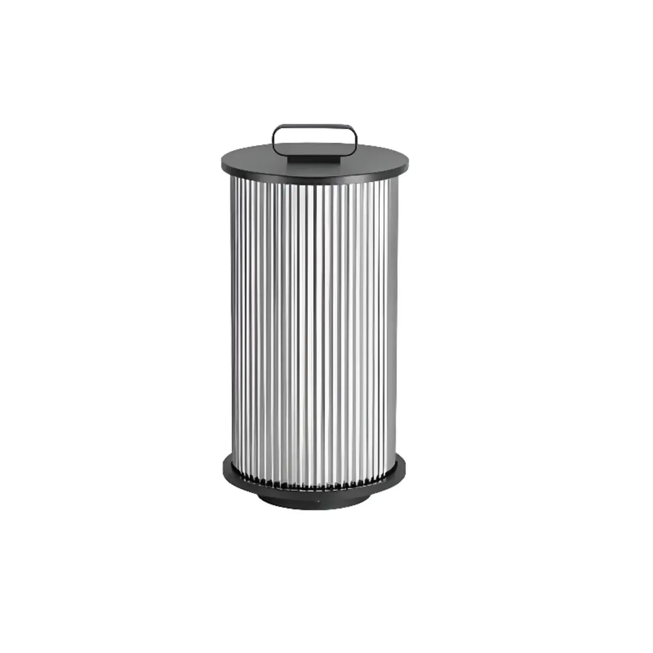 Black Metal Cylindrical Glass Post Cap Light Image - 6